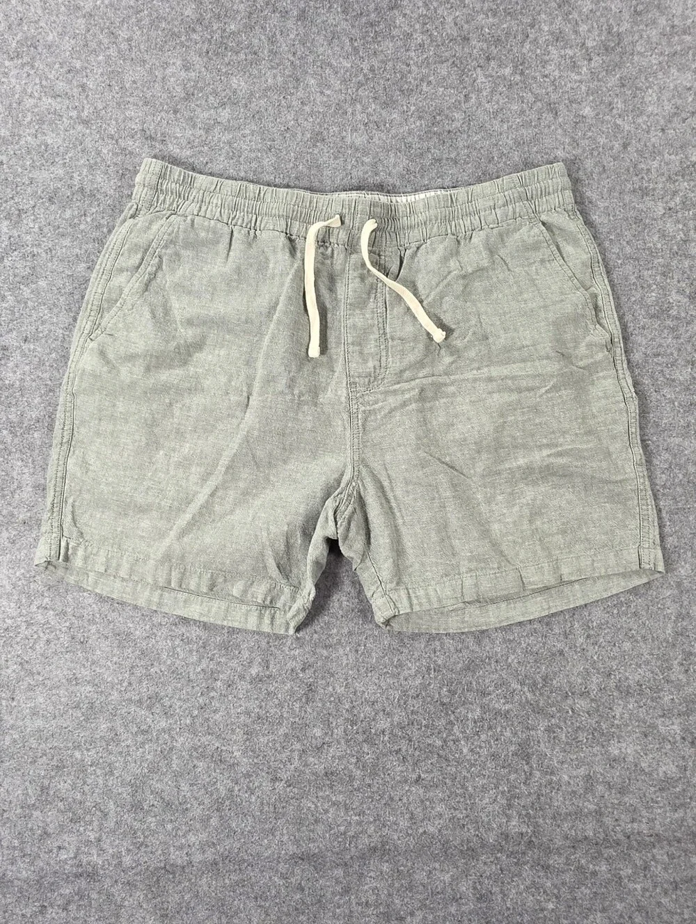 J. Crew Men's Drawstring Linen-Blend Shorts - Gray Sz XL 5